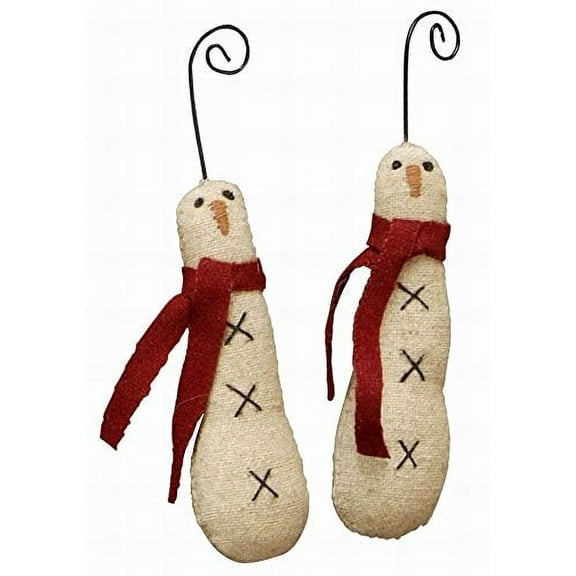 Primitives By Kathy Skiny Snowman Ornament 6 Pc