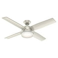 thumbnail image 3 of Hunter 52 inch Outdoor or Indoor Ceiling Fan with LED Light and Remote Control - Modern Ceiling Fan, Standard Mount, 4 Blades, For Patio, Porch, Garage, or Living Room - Dempsey 59450, Matte Nickel, 3 of 16
