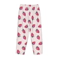 thumbnail image 5 of Xecao Hand Drawn Strawberry Women's Straight Lounge Pajama Pants: The Epitome of Relaxed Sleepwear, 5 of 9