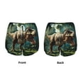 thumbnail image 5 of Lsque Green Forest Dinosaur Printed Women's Running Shorts with Liner Pockets,Elastic Quick Dry Workout Athletic Gym Yoga Shorts,Womens High Waist Shorts-X-Large, 5 of 9