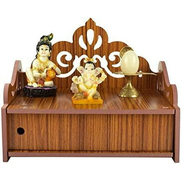 Devyom Wooden Temple Decoration Brown, Contemporary