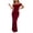 Wine, variant on WRKEKC Bodycon Dresses for Women Solid Off Shoulder Short Sleeve Ruched Bodycon Mini Soft Breathable Fabric Chic
