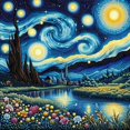thumbnail image 1 of Starry Night - DIY Diamond Painting, 1 of 6