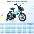 thumbnail image 3 of Costway 12" Kid’s Bike for 3-4 with Height-Adjustable Handlebar & Saddle Handbrake Blue, 3 of 10