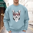 thumbnail image 2 of Sweatshirts for Men Animal Series Print Loose Hoodless Crewneck Long Sleeve Tops Pullover Casual Fall Winter Outdoor Activities Sweatshirt for Men Light Blue XXL, 2 of 4