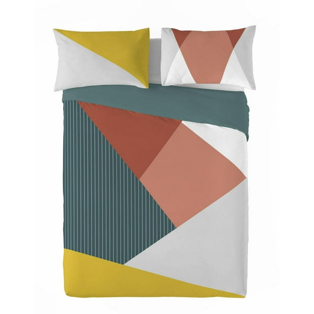 Gouchee Home Albers Geometric Queen 3-Piece Duvet Cover Set – Modern Cotton Percale Bedding, Reversible & OEKO-TEX® Certified
