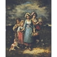 thumbnail image 2 of Narcisse-Virgile Diaz de La Peña 15x18 Black Ornate Wood Framed Double Matted Museum Art Print Titled - Picking Flowers (1873), 2 of 5