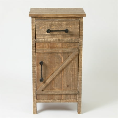 Striped Console Cabinet - Luxen Home Rustic Wood Small Console Cabinet