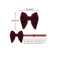thumbnail image 3 of INSPIRE CHIC Men's Velvet Pocket Square Pre-Tied Solid Color Adjustable Bow Tie Sets Dark Red One Size, 3 of 4