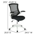 thumbnail image 4 of Flash Furniture Kelista Mid-Back Black Mesh Swivel Ergonomic Task Office Chair with White Frame and Flip-Up Arms, 4 of 15