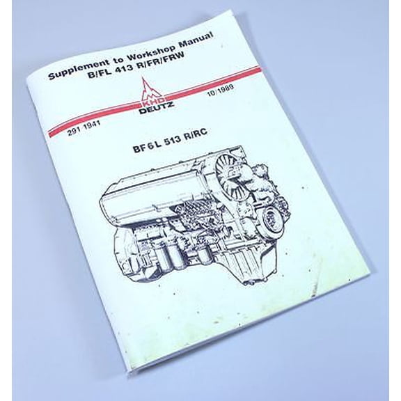 Khd Deutz Bf6L 513R/Rc Diesel Engine Service Repair Workshop Manual Shop Book