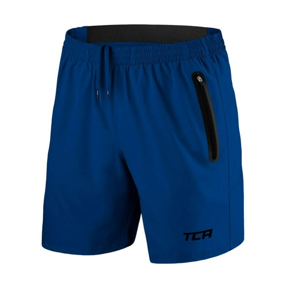 TCA Men's Elite Tech Lightweight Running or Gym Training Shorts with Zip Pockets - Mazarine Blue, M