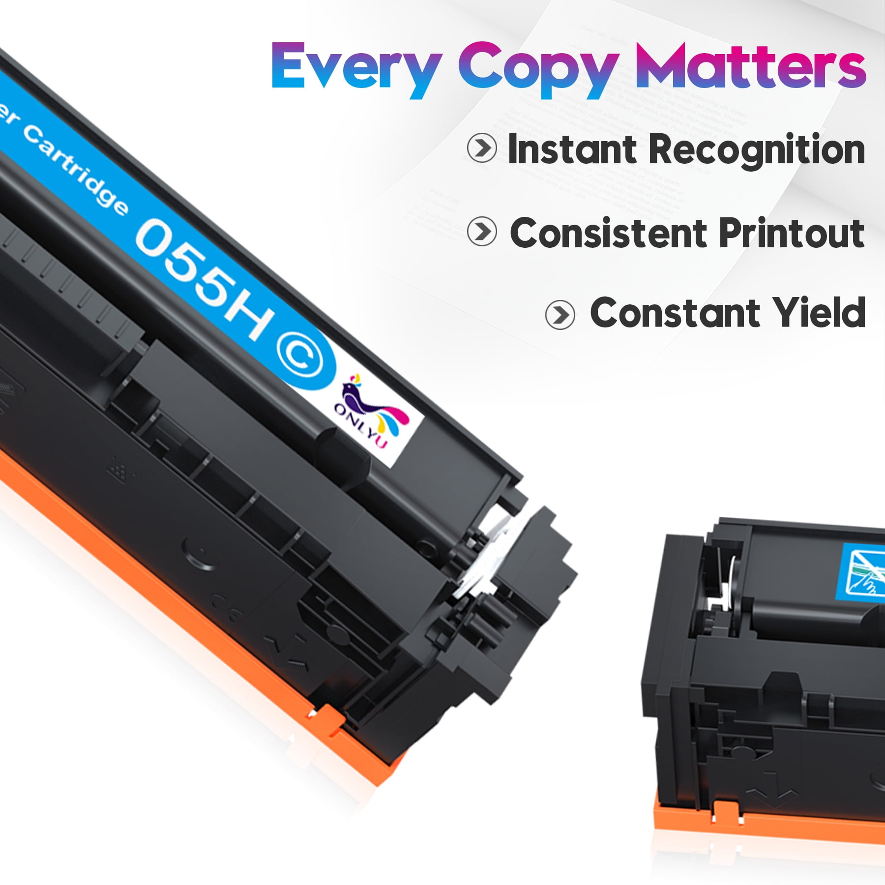 Lot 4 Cartouches Toner Compatible Canon 055H - Noir, Cyan, Jaune, Magenta - Pour MF742Cdw, MF744Cdw
