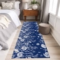 thumbnail image 4 of 2'x6' Rug Runners for Hallways Kitchen, Navy Blue Coastal Non Slip Entryway Beside Floor Carpet Runner, Starfish Coral Ocean Conch Sea Nautical Washable Laundry Room Bedroom Throw Rugs Mat, 4 of 8