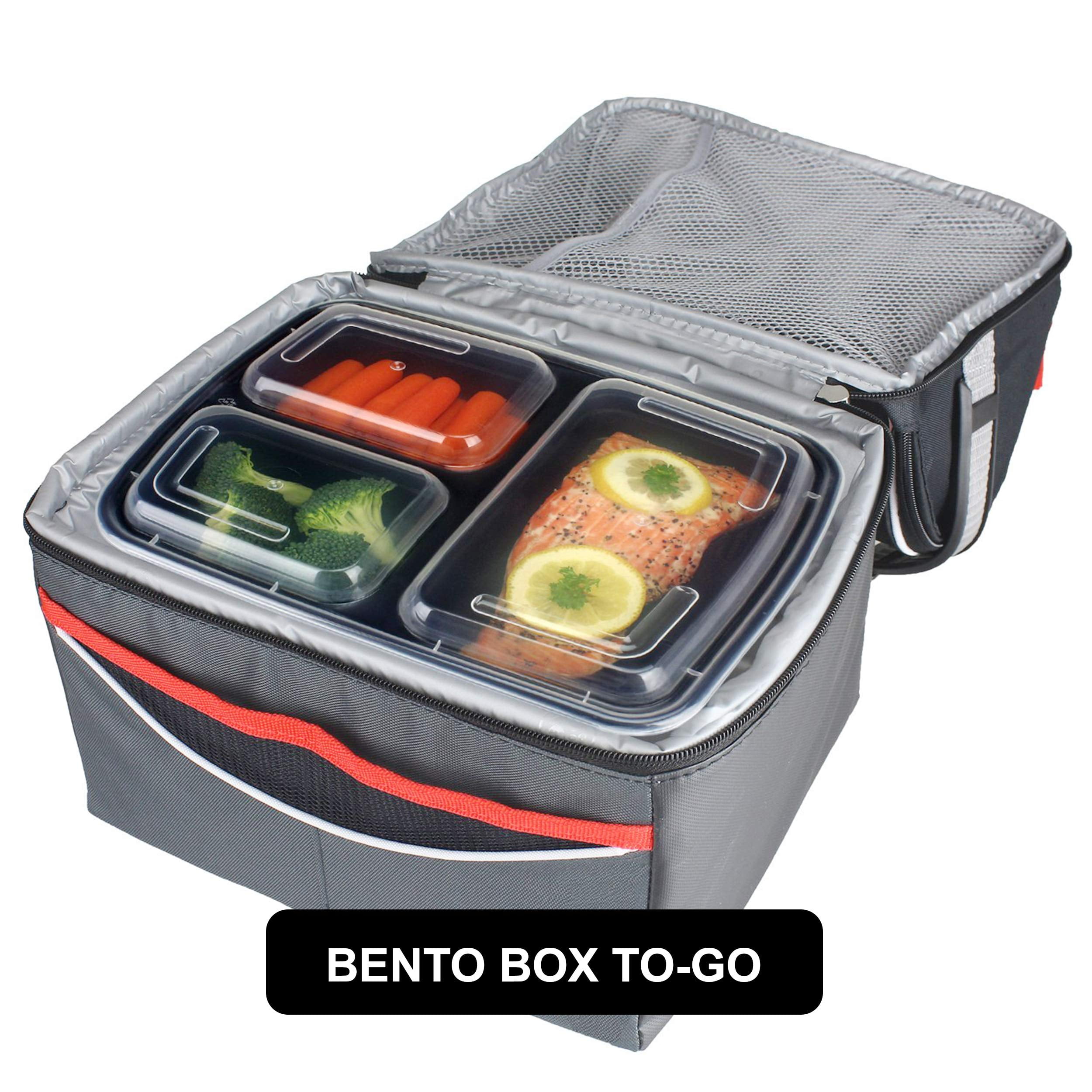 Table To Go 50-Pack Bento Lunch Boxes with Lids (3 Compartment/ 36 oz), Microwaveable, Dishwasher & Freezer Safe Meal Prep Containers, Reusable  Dish Set for Prepping (Multicolor Lids)