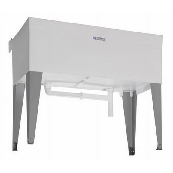 Utilatwin 19-Gallon Floor-Mount Double Bowl Laundry/Utility Tub, 34 X 40 X 24 In., White