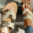 thumbnail image 2 of VerPetridure White Sandals Women Women Open Toe Slippers Shoes Comfy Sandals Casual Comfortable Beach Sandals, 2 of 7