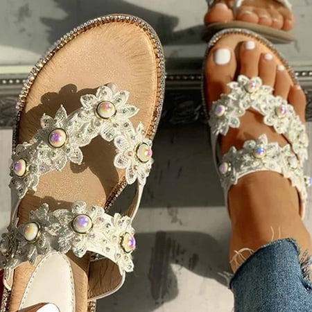 

BRISEZZS Women s Slide Sandals- Casual Open Toe New Style Beach Summer Flat Slide Sandals #317 White-39