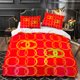 thumbnail image 1 of Moderno Juego de Funda de Edredón de 3 Piezas con Patrones Circulares Rojos y Amarillos Vibrantes, Almohadas Coordinadas, Diseño Elegante para Dormitorios con Estilo, 1 of 5