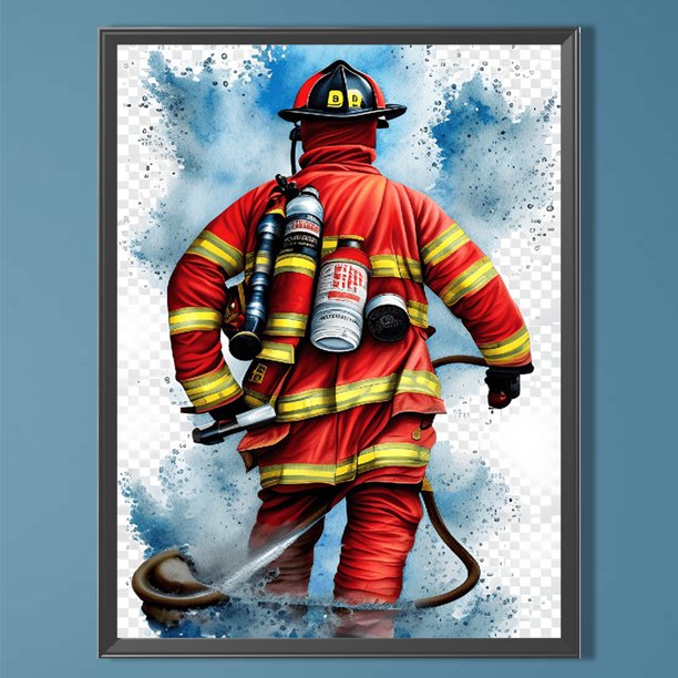 Pintura de diamante 5D DIY Taladro redondo completo Bombero Decoración del hogar Arte Artesanía Hugtrwg Para estrenar