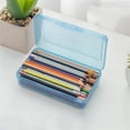 thumbnail image 4 of Large Capacity Plastic Pencil Box, Translucent Pencil Case with Snap-Tight Lid for Classroom Office Supplies, 1-Pack, 4 of 9