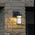 thumbnail image 2 of Matte Black Outdoor Wall Lantern Sconce with Crackle Glass Shade,2700K 900 Lumens(2 Pack), 2 of 10
