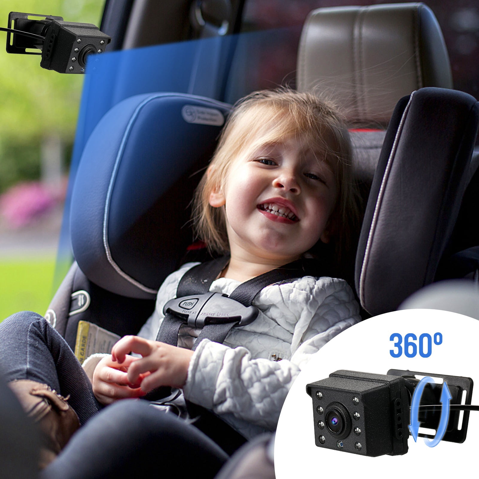 Sorven Baby Car Camera HD 1080P Camera Baby Car Mirror 1080P Baby Camera with 4.3'' IPS Screen Night Vision Adjustable Wide View Angle for Infants Kids Pets