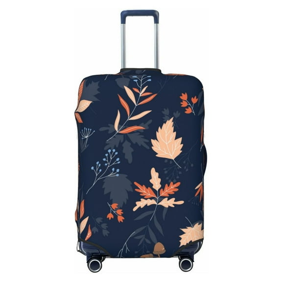 Naloa Autumn Leaves With Blue Elastic Suitcase Protector, Travel Suitcase Protector Cover Fits 18-32in Suitcase - Small