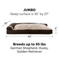 thumbnail image 4 of FurHaven Pet Products Two-Tone Faux Fur & Suede Pillow Deluxe Chaise Lounge Pet Bed for Dogs & Cats - Espresso, Jumbo, 4 of 9