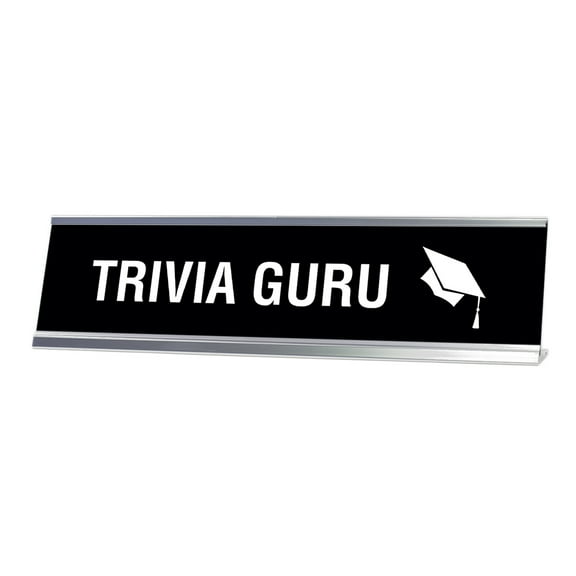 Signs ByLITA Trivia Guru Desk Sign, novelty nameplate (2 x 8")