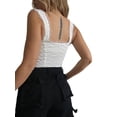 thumbnail image 3 of Douhoow Women Vest Lace Trim Tie Front Tank Tops Sleeveless V Neck Camisole, 3 of 9