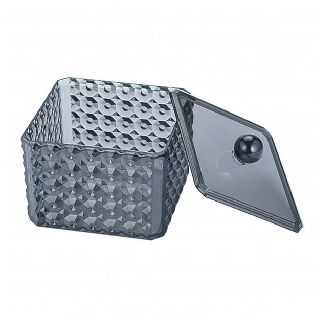 Caja cuadrada para hisopos, contenedor de almohadillas de algodón acrílico, caja de algodón para maquillaje, organizador de hisopos