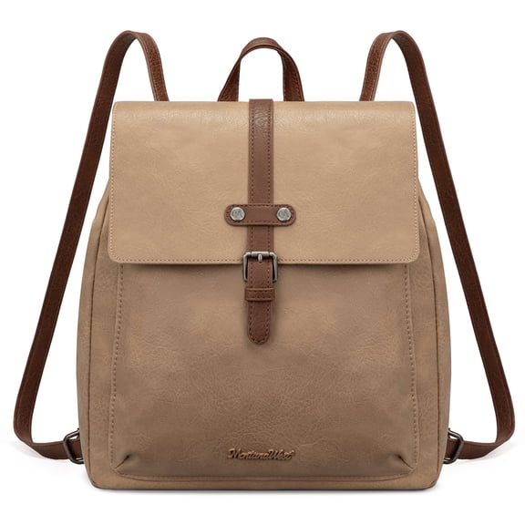 Montana West Women Convertible Backpack Purse Casual Crossbody Bag for Travel Work, Khaki