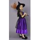 thumbnail image 3 of Disfraz de bruja para niñas, disfraz clásico de Halloween con sombrero en color morado, talla 3-4 años, 3 of 3