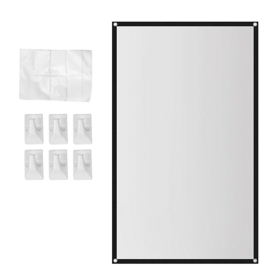 Juwacoo Wall Mount 60" Portable Projector Screen, White