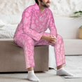 thumbnail image 7 of Salouo Breast Cancer Pink Ribbons Awareness Print Button-Front Long Sleeve Pajama Set for Men, Soft 2Pjs Men's Long Sleeve Sleepwear-Large, 7 of 7