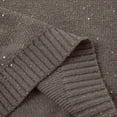thumbnail image 5 of Soyumi Winter Clothes 2025: Women's Sequin Sweater Sparkly Glitter tops, Soft Knitted Long Sleeve Pullover Crewneck, Basic Casual Tunic for Party & Fall Fashion, Z Khaki, 5 of 8