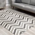 thumbnail image 5 of 2â€™ x 10â€™ Gray Distressed Chevron Runner Rug, 5 of 9