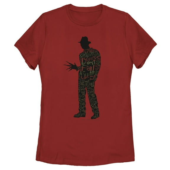 Women's A Nightmare on Elm Street Freddy Krueger Don't Fall Asleep Graphic Tee Red 2X Large