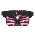 thumbnail image 3 of Fotbe USA Aigle avec Ailes Évasées Sac Banane pour Femmes et Hommes, Sac de Taille Carré à Double Couche Imperméable avec Sangle Réglable pour Randonnée, Jogging, Cyclisme, 3 of 9