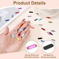 thumbnail image 3 of 50Pcs 19x7mm Flat Back Sew on Rectangle Plastic Rhinestones Beads, Black, 3 of 7