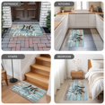 thumbnail image 6 of Turquoise Beach Door Mat Indoor Outdoor, Coastal Starfish Retro Wooden Plank Non Slip Welcome Mat with Rubber Backing, Absorbent Fabric Front Door Mats Entryway Rug for Home Patio Entrance 18"x30", 6 of 9