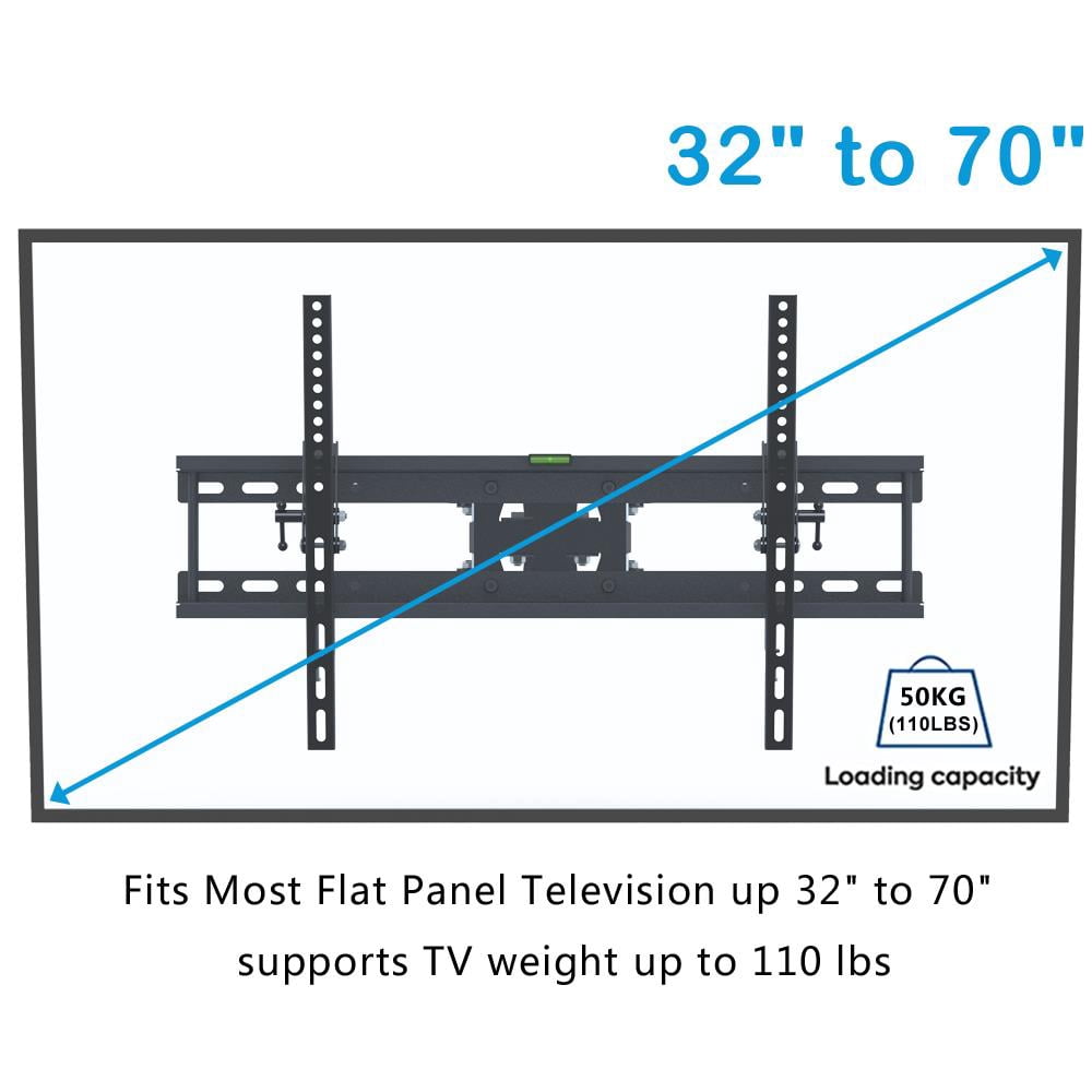 Ktaxon Full Motion TV Wall Mount Bracket Tilt Swivel 30 inch-70 inch  LED LCD Plasma Flat Black