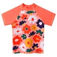 thumbnail image 2 of BAOHULU Girls Printed Short Sleeve Swimsuits Kids Rash Guard Two Pieces UPF 50+ Swimwear, 2 of 6