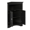 thumbnail image 3 of Corner Storage Cabinet, Small Corner Cabinet with Barn Door and Adjustable Shelf,  Freestanding Hutch Cupboard with Open Shelf for Bathroom, Kitchen, Living Room, Coffee, 3 of 6