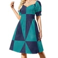 thumbnail image 1 of Motif Triangle Géométrique - Robe Sans Manches en Béton Bleu Turquoise Combinaison d'Été pour Femmes 2024, 1 of 5
