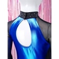 thumbnail image 6 of iiniim Gymnastics Leotards for Girls Dance Long Sleeve Unitards Sparkly Bodysuit with Shorts Outfits Blue&Black 10, 6 of 7