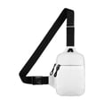 thumbnail image 1 of Bolso de pecho para hombre y mujer, moderno bolso de hombro deportivo portátil de nailon, bandolera para caminar y viajar al aire libre. Blanco, 1 of 9