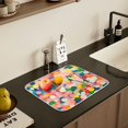 thumbnail image 5 of Yayeee Dish Drying Mat for Kitchen Counter 16" x 18" Microfiber Super Absorbent Coffee Decorative Pad, Pink Colorful Circles, 5 of 9