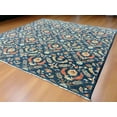 thumbnail image 2 of Blue floral Modern 13X13 Handmade Wool Rug # 11366, 2 of 11